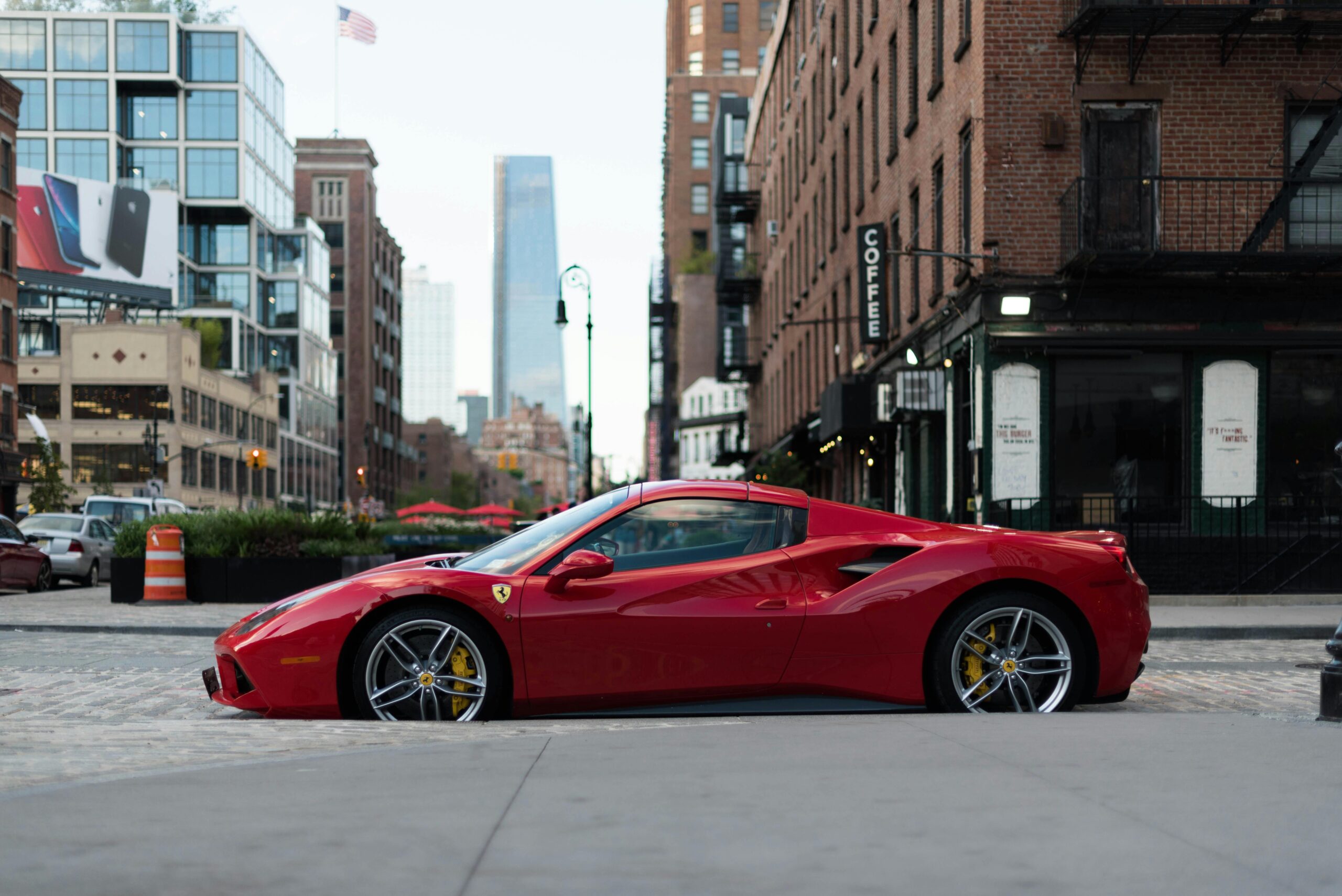 Ferrari parked on a New York street