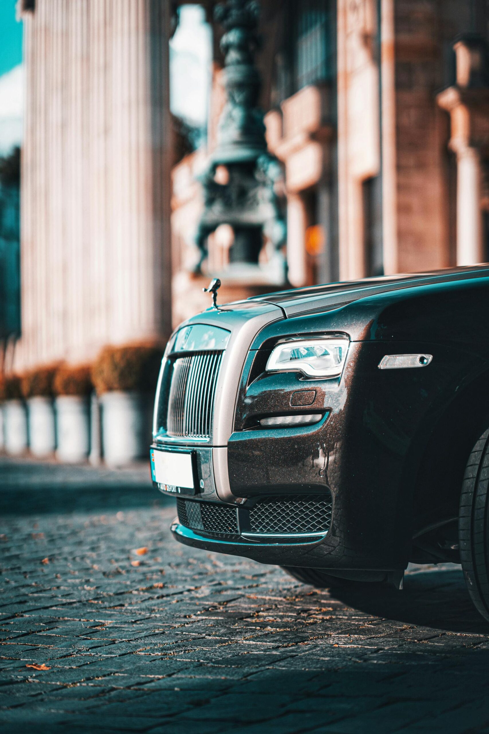 rolls royce on an urban street
