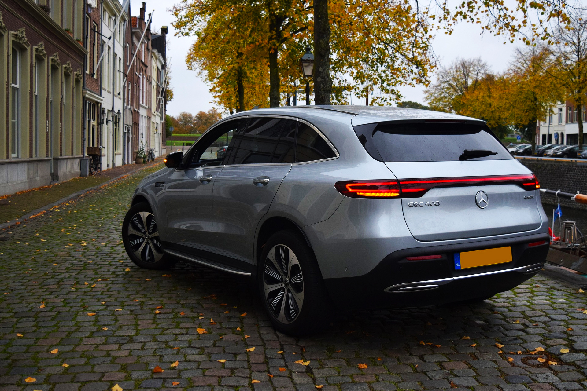 Electric SUV parked in a residential area